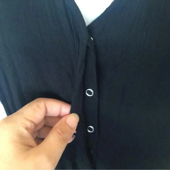 L’Space Daylight black gauze romper drawstring Size L - Picture 7 of 10